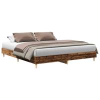 Bedframe zonder matras 200x200 cm spaanplaat bewerkt hout - thumbnail