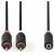 Nedis CABW22255AT10 Stereo-audiokabel 2x Rca Male 3,5 Mm Female Verguld 1.00 M Rond Antraciet Doos - thumbnail