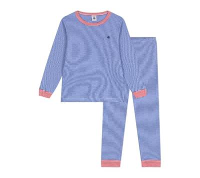 Pyjama van gestreept katoen voor kinderen PETIT BATEAU blauw