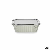Dienbladenset Kinvara 16144 Aluminium 14,5 x 7,5 x 12,5 cm Wegwerpbaar Met deksel (12 Stuks) - thumbnail