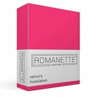 Romanette Hoeslaken Velours Fuchsia-160/180/200 x 200/210/220 cm - thumbnail