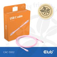 club3D USB-C-kabel USB-C stekker 2.00 m Pink CAC-3002 - thumbnail