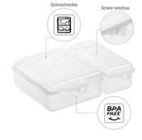 Rotho twin lunchbox 1,05+0,55l transparant - thumbnail