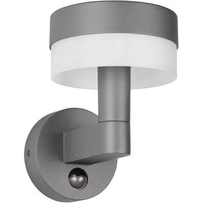 LED Tuinverlichting - Wandlamp Buitenlamp - Trion Kenzo - 8W - 800 lumen - 3000K - Warm Wit - Bewegingssensor - Antraciet - Aluminium