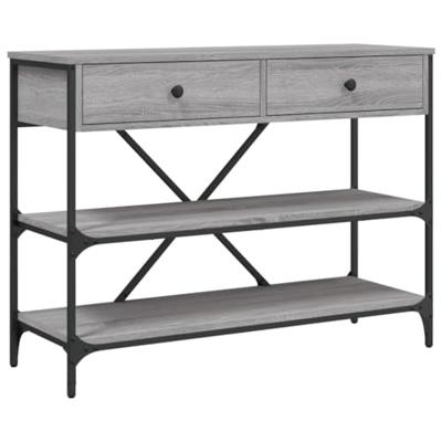 Wandtafel met lades en schappen bewerkt hout grijs sonoma eiken