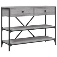 Wandtafel met lades en schappen bewerkt hout grijs sonoma eiken - thumbnail
