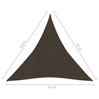 VidaXL Zonnezeil 160 g/m² 4,5x4,5x4,5 m hdpe bruin - thumbnail