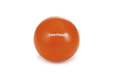 Rubber bal massief hondenspeeltje oranje 7.5 cm