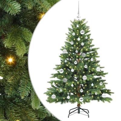 Kunstkerstboom met 150 LED met standaard Groen 150 cm PE en PVC