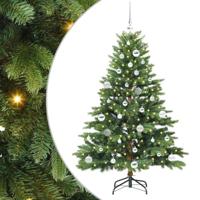 Kunstkerstboom met 150 LED met standaard Groen 150 cm PE en PVC - thumbnail