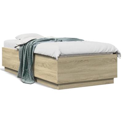 Bedframe met LED-verlichting sonoma eikenkleurig 90x190 cm