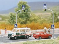 Busch 5916 H0 Set van 2 stuks Voetgangers-verkeerslichten incl. zebrastrepen Bouwpakket - thumbnail
