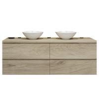 Badkamermeubelset Gliss Zeus 180 cm Licht Grijs Eiken Met Waskom - thumbnail