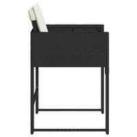 Tuinstoelen 4 st met kussens poly rattan zwart - thumbnail