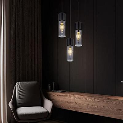 Globo Strakke hanglampAnnika 3-lichts zwart rond - 21000-3HB