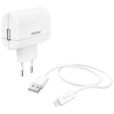 Hama USB-oplader 12.00 W 1x USB-A, 1x Apple Lightning Wit Binnen