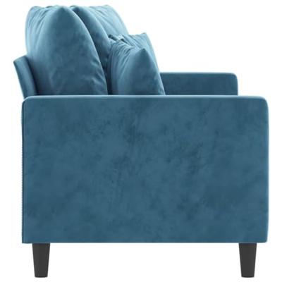 Tweezitsbank 140 cm fluweel blauw
