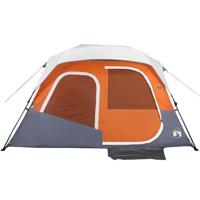 Kampeertent met LED 344x282x212 cm grijs en oranje - thumbnail