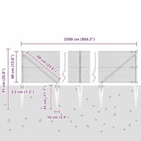 VidaXL Afrasteringspaal zilver 25 x 0,4 m (12 x 12 mm gaas) staal - thumbnail