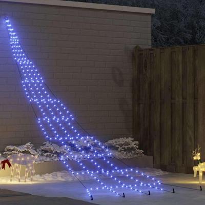 LED Kerstboom met 276 LED met grondpennen Blauw 511 cm Metaal LED Kerstboom met 276 LED met grondpennen Blauw 511 cm Metaal