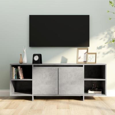 Tv-meubel 130x35x50 cm bewerkt hout betongrijs
