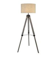 Searchlight Landelijke vloerlampEasel 145cm Tripod hout met taupe - EU6006BR - thumbnail