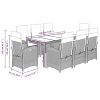 9-delige Tuinset poly rattan zwart - thumbnail