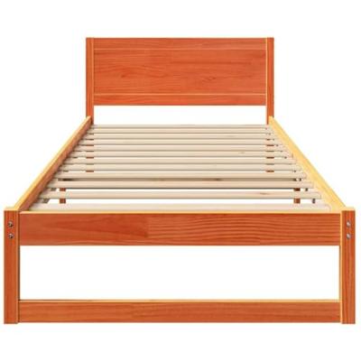 Bedframe met Hoofdeinde Wasbruin 75x190 cm Massief Vurenhout