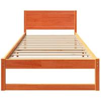 Bedframe met Hoofdeinde Wasbruin 75x190 cm Massief Vurenhout - thumbnail