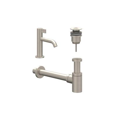 IVY Fonteinset - opbouw - laag - always open plug - Geborsteld nickel PVD 6901413 IVY Fonteinset - opbouw - laag - always open plug - Geborsteld nickel PVD 6901413