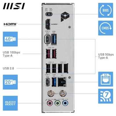 MSI PRO X870-P WIFI AM5 Moederbord Socket AMD AM5 Vormfactor ATX Moederbord chipset AMD® X870 - thumbnail
