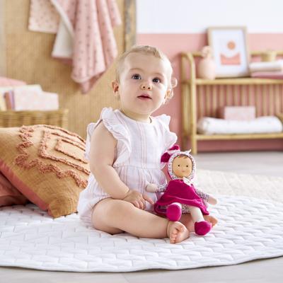 Doudou - COROLLE - Miss Rose Grenadine - 25 cm - vanillegeur - vanaf de geboorte