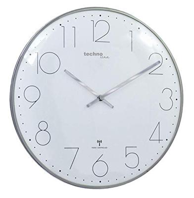 Techno Line WT 8235 chrom-optik Wandklok Zendergestuurd 350 mm x 25 mm Chroom