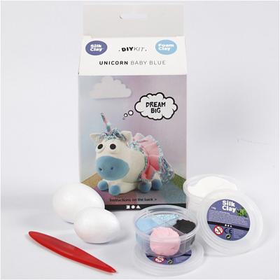 Silk Clay funny friends, unicorn, blauw, 1 doos
