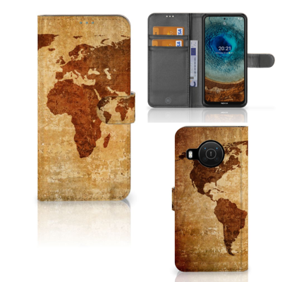 Nokia X10 | Nokia X20 | Flip Cover | Wereldkaart