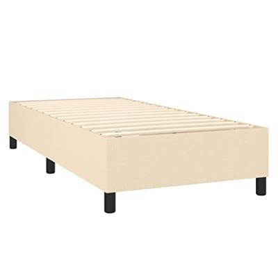 Boxspring met matras en LED stof crèmekleurig 100x200 cm