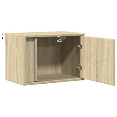 Nachtkastjes met LED wandgemonteerd 2 st sonoma eikenkleurig