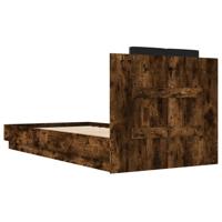 Bedframe met hoofdbord en LED gerookt eikenkleurig 75x190 cm - thumbnail