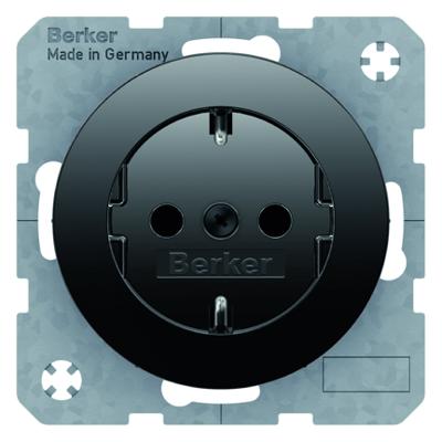 Berker wandcontactdoos RA kinderveilig R-R3 zwart 47232045