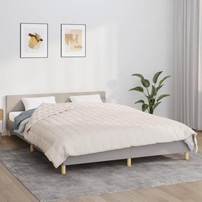 VidaXL Verzwaringsdeken 220x240 cm 11 kg stof lichtcrèmekleurig VidaXL Verzwaringsdeken 220x240 cm 11 kg stof lichtcrèmekleurig