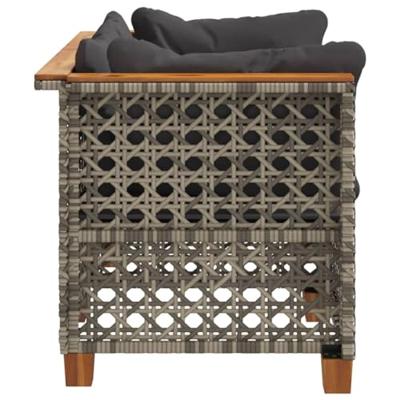 Tuinhoekbanken 2 st met kussens poly rattan grijs