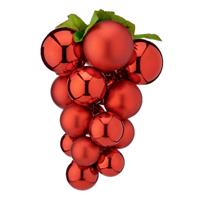 Kerstbal Druiven Klein Rood Plastic 15 x 15 x 20 cm - thumbnail