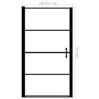 Douchedeur mat 91x195 cm gehard glas zwart - thumbnail