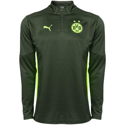PUMA Borussia Dortmund Trainingstrui 1/4-Zip 2024-2025 Groen Geel