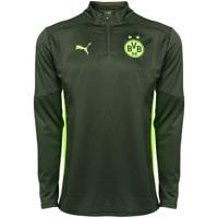 PUMA Borussia Dortmund Trainingstrui 1/4-Zip 2024-2025 Groen Geel - thumbnail