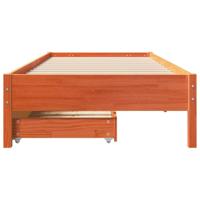 Bedframe zonder matras massief grenenhout wasbruin 75x190 cm - thumbnail