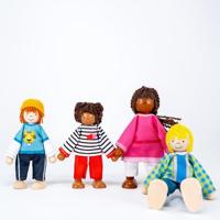 Goki flexibele poppen interculturele familie, 4st. - thumbnail