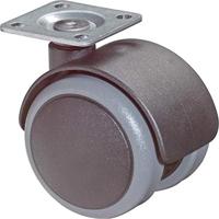 BS Rollen Dubbel zwenkwiel | wiel-d. 40 mm draagvermogen 30 kg | met schroefplaat | polyamide | 1 stuk - F76.040.PL F76.040.PL - thumbnail