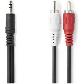 Stereo-Audiokabel | 3,5 mm Male | 2x RCA Male | Vernikkeld | 3.00 m | Rond | Zwart