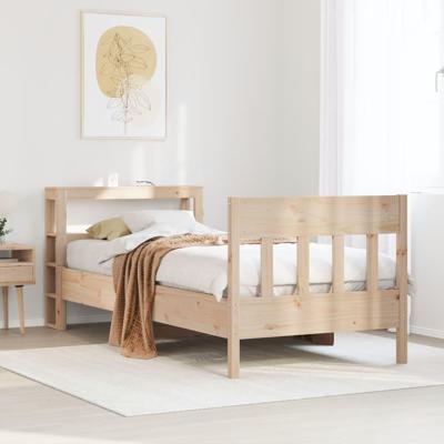 Bedframe zonder matras massief grenenhout 75x190 cm
